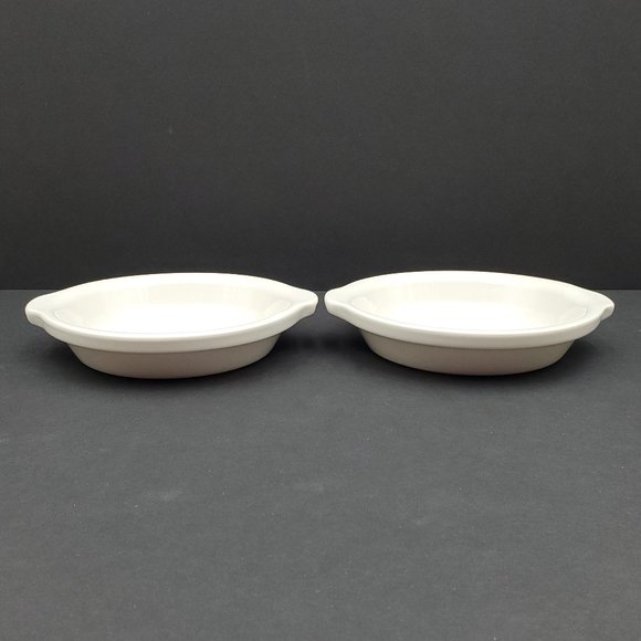 Hall 513 Round Au Gratin Dish Small Baking Dish Ivory Baker with Handles - Picture 5 of 6